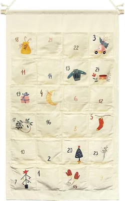 Immagine prodotto di Calendario dell'Avvento da riempire, calendario di Natale in tessuto per bambini, dimensioni 123 x 71 cm, calendario da appendere con 24 sacchetti