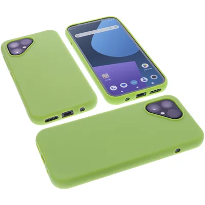 Produktbild von foto-kontor Hülle kompatibel mit Fairphone 5 Schutzhülle grün Tasche Gummi TPU Handy Schutz Handytasche Handyhülle Smartphone Case Kantenschutz Eckenschutz
