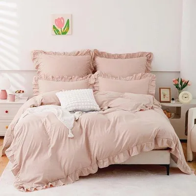 Productafbeelding van Dekbedovertrek voor meisjes - 155 x 220 cm, roze, zacht, microvezel met rits