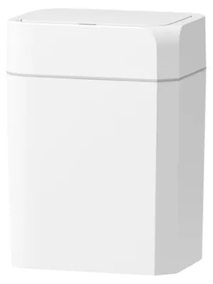 Immagine prodotto di Contenitore automatico per rifiuti da 12 litri, colore bianco, design angolare, impermeabile, resistente agli odori, silenzioso