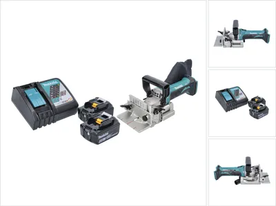 Produktbild von Makita DPJ 180 RG Akku Nutfräse 18 V 100 mm + 2x Akku 6,0 Ah + Ladegerät