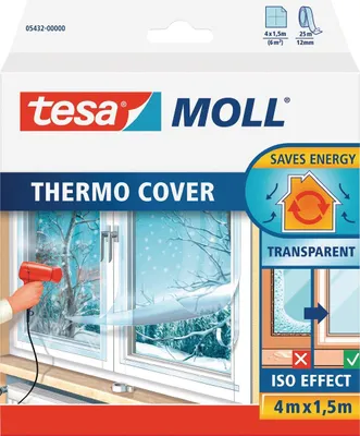 Produktbild von tesa okenní izolační fólie tesamoll® Thermo Cover transparentní 1,5 x 4,0 m