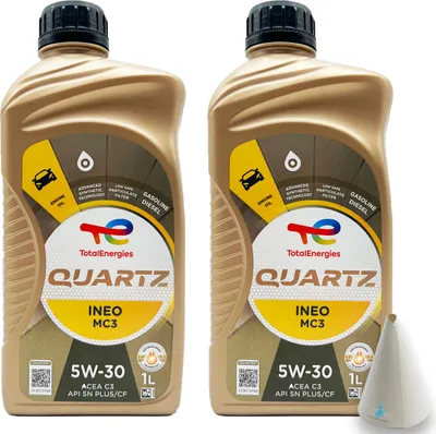 Produktbild von Total Quartz Ineo MC3 | 5W-30 | 2 L | MB229.51 / 52 | BMW LL-04 | Opel/Vauxhall | mit Trichter