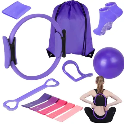 Productafbeelding van 13-delig Pilates-set met bal, ring en weerstandsbanden