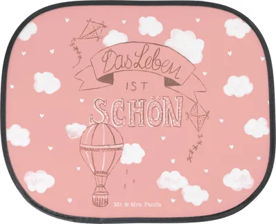 Produktbild von Mr. & Mrs. Panda Sonnenschutz Auto Heißluftballon Leben - Geschenk, Sonnenblende, Seitlicher, Autosonnenschutz, Autoscheiben, Spruch, Zitat, Dekoration, Das Ist schön