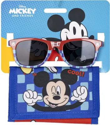 Zdjęcie produktu dla Zestaw dziecicy Disney Mickey Mouse z okularami przeciwsonecznymi i portfelem - stylowy i praktyczny