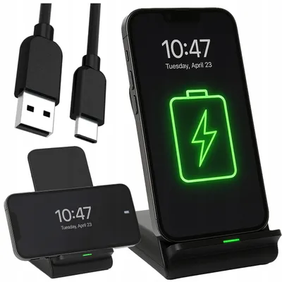 Obrázek produktu pro Bezdrátová rychlá indukční nabíjecí stanice 15W Qi USB-C