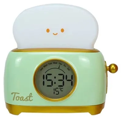 Produktbild von Kinder Wecker Toast LED Nachtlicht, aufladbar, Schlummerfunktion & Countdown, dimmbare Nachtlampe für Kinder