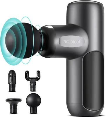 Productafbeelding van Mini massagepistool voor diepe spierbehandeling, met 5 snelheden en 4 opzetstukken