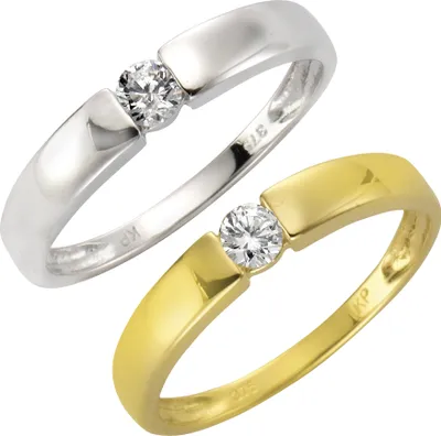 Produktbild von Fascination by Ellen K. Ring 375/- Gold weiß 058 (18,5) Zirkonia weiß 360370073