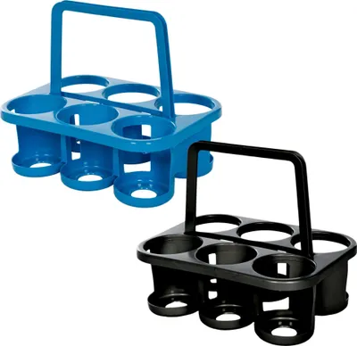 Produktbild von Novaliv 4x Flaschenträger für 24 Flaschen - Stabiler Halt - Getränkekorb Kunststoff, Stapelbar, 32x23x28cm Anthrazit SILBER- Ideal für Küche & Keller Getränkekorb Bierträger Getränketräger