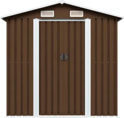 Immagine prodotto di vidaXL Capanno per attrezzi marrone 204x132x186 cm acciaio