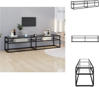 Zdjęcie produktu dla vidaXL Szafka pod TV przezroczysta 180x40x40,5 cm szkło hartowane - meble TV