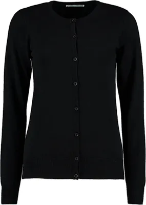 Produktbild von Kustom Kit KK355 | Women's Classic Fit Arundel Crew Neck Cardigan - Farbe: Black - Größe: L