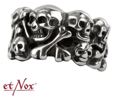 Produktbild von Totenkopf Ring Edelstahl etNox „Skulls“ 62 (19.7 mm Ø)