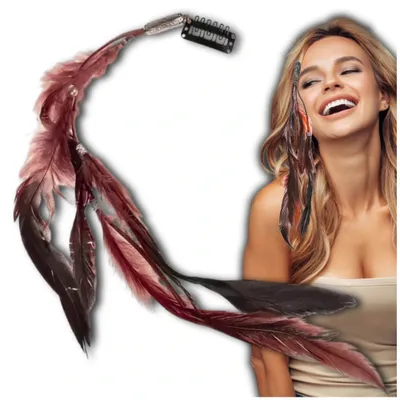 Produktbild von EDIBAZZAR | Braune Feder Boho Haarspange