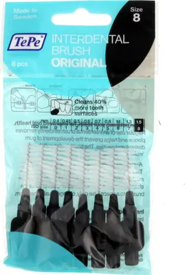 Produktbild von TePe Original Interdentalbürsten 8 schwarz (1,5 mm) 8 St.