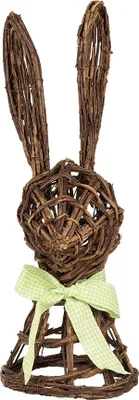 Zdjęcie produktu dla Clayre & Eef figurka dekoracyjna królik 17x17x40 cm brązowy rattan