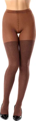 Image de Collants en coton pour femmes Bellivalini BLV-1116 (marron, taille S).