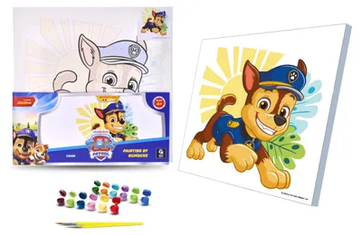 Obrázek produktu pro Kreativní sada pro malování podle čísel, 30x30 cm, stojan, Paw Patrol: Chase, model QB913-011