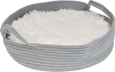 Obrázek produktu pro BELIANI Postel pro psa šedá bavlna polyester ø 44 cm měkká výplň kulatý pelech pro domácí zvířata
