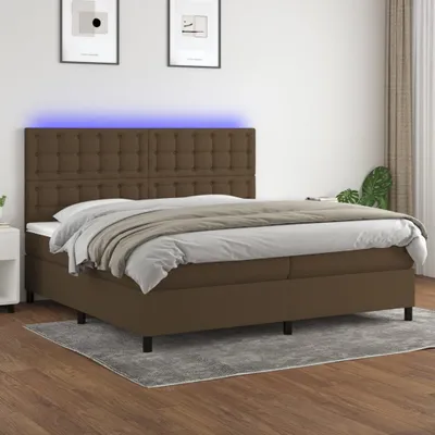 Produktbild von Maison Exclusive - Boxspringbett mit Matratze & LED Dunkelbraun 200x200 cm Stoff