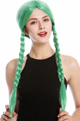 Produktbild von WIG ME UP Perücke Lolita geflochtene Zöpfe Grün 90835-ZA96