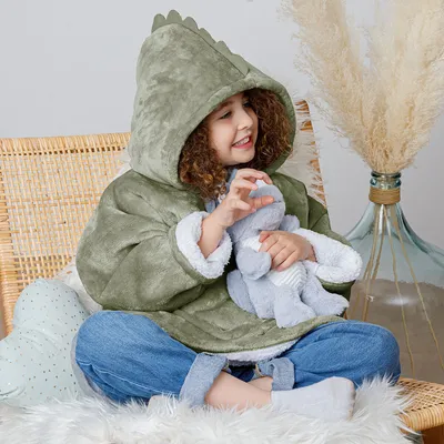 Productafbeelding van Kinderponcho met capuchon, met dierenprint