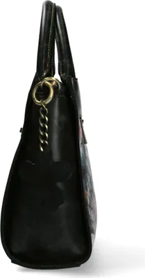 Produktbild von Laura Vita Damen Henkeltasche Umhängeriemen Shopper mit Blumenmuster Ayna 01, Farbe:Schwarz