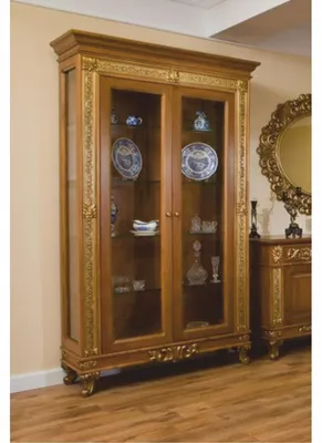 Image de Casa Padrino Vitrine baroque de luxe marron / or 122,5 x H. 218,5 cm - Meubles baroques