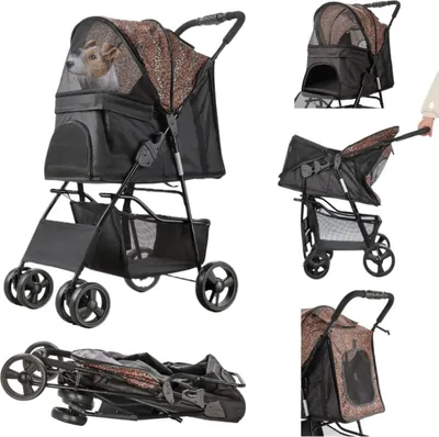 Produktbild von HIPET Hundebuggy Senna Schwarz & Leopard