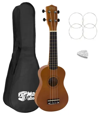 Produktbild von Mad About SU8-LH-NT Sopran-Ukulele für Linkshänder - Natur - mit Tasche, Filzpick, Ersatzsaiten