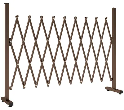 Produktbild von Scherengitter ausziehbar 31-250cm Absperrgitter Scherensperre Garten Alu Braun