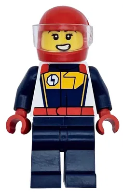 Produktbild von LEGO Minifigur Race Car Driver - Female, White, Dark Blue and Bright (cty1711)
