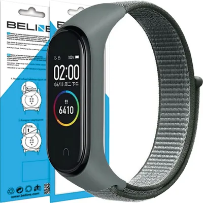 Produktbild von Beline Mi Band 7/6/5/4/3 Nylonschlaufe Grau/Grau