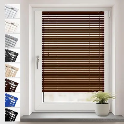 Productafbeelding van Jaloezie 55x100cm - Aluminium - Bruin - Perfecte zonwering - Vemera