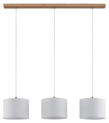 Produktbild von Lindby Hängeleuchte Imarin, 3-flg., weiß, Textil, 100cm