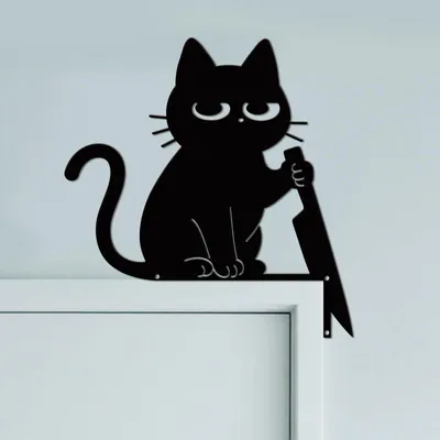 Image de Décoration murale en métal unique avec un motif de chat