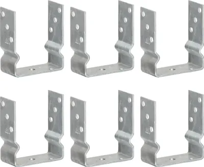 Obrázek produktu pro Plotové kotvy 6 ks stříbrné 12 x 6 x 15 cm pozinkovaná ocel