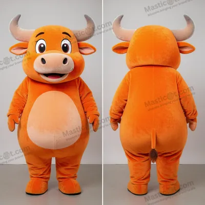 Immagine prodotto di Zebù Mascotte MASTICOT in Costume Arancione