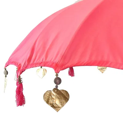 Produktbild von Bali Sonnenschirm Hängend Balinesischer Schirm Garten Baumwolle Baldachin zum aufhängen ca. 180 Ø cm Variante, Hängende Schirme:Pink