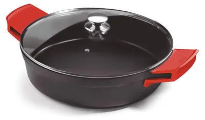 Braadpan 24 cm, Aluguss, Glasdeckel, Antihaft, Induktion
