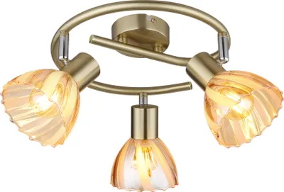 Immagine prodotto di Plafoniera, tondo, vetro, ottone, faretti mobili