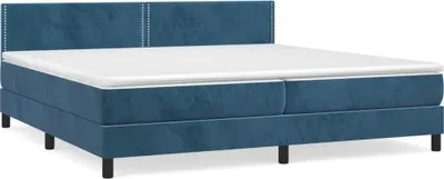 Produktbild von vidaXL Boxspringbett mit Matratze Dunkelblau 200x200 cm Samt