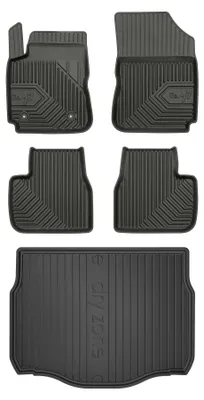 Productafbeelding van 3D-automatten + kofferbakmat van TPE voor Citroën C4 Cactus 2014-2020 (SUV/crossover) – 5-delig, zwart, op maat – Wielganizator