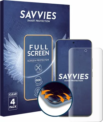 Produktbild von 4x Savvies Fullscreen Schutzfolie für Xiaomi Redmi Note 15 Pro Plus 5G Displayschutz Folie Fullcover Klar Transparent