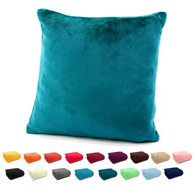 Produktbild von heimtexland ® Flanell Kuschel Kissen Super Soft Plüsch Deko Kissenhülle Typ380 Dunkel-Petrol 40 x 40 cm