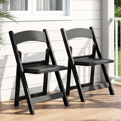 Productafbeelding van Clevich klapstoelen, tuinstoelen, set van 2, geschikt tot 200 kg, stapelbaar, gaststoelen, gepoedercoat
