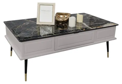Image de Salon Table basse aspect pierre Table d'appoint Canapé Tables Salon Nouveau