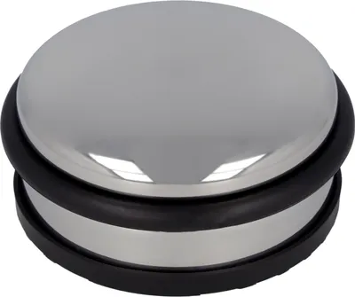 Produktbild von Westcott Türstopper aus Edelstahl | Runder Türstopper mit 1,2kg Eigengewicht | Türschonender Gummiring | Extra rutschfeste Unterseite | ⌀ 10cm, Höhe 4cm | Stabil bei Durchzug | E-19001 00